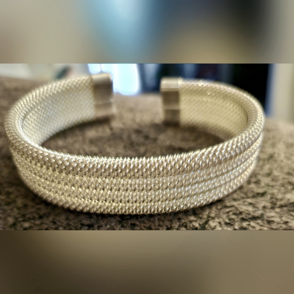 Silvertone Mesh Cuff
